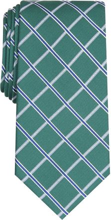 Club Room Mens Mandel Grid Silk Blend Checkered Neck Tie Green O/S