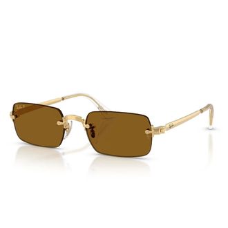 Ray-Ban Sunglasses, unisex, Yellow, Size: 54 MM Rectangular Sunglasses