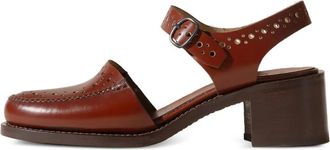 Hereu 50 mm Picada geperforeerde pumps met gespsluiting - Bruin