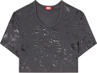Diesel Irma-gft cropped top - women - Cotton/Elastane - M - Grey