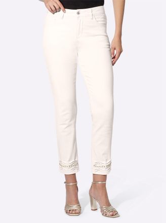 Heine 7/8-Jeans HEINE, Damen, Gr. 34, Normalgr&ouml;ssen, ecru, 98% Baumwolle, 2% Elasthan, unifarben, 7/8-L&auml;nge, Jeans 7/8-Jeans