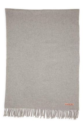 Acne Studios Canada Fringe Scarf in Light Grey Melange at Nordstrom