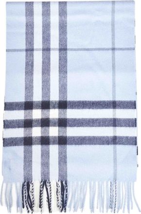 Burberry Check Cashmere Sjaal - Dames - Wintersjaals - Blauw - ONE Size - Kasjmier - Accessoires