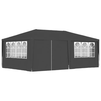 Berkfield Home Professional Party Tent with Side Walls 4x6 m Anthracite 90 g/m? in Black