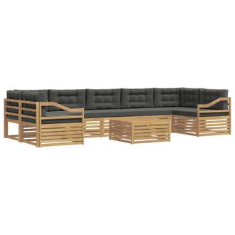 vidaXL Conjunto De Sof&aacute;s De Exterior 8 Uds. Blanco Y Antracita Vidaxl