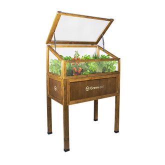 OEM Mini Invernadero Con Cubierta Para Balc&oacute;n Y Terraza 80x45x120 Cm Greenspot - Invernadero Sobre Plataforma De Madera, Cama Elevada De Madera, Marco Fr&iacute;