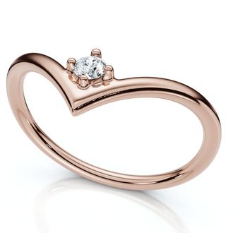 Pompeii3 Diamond Stackable Chevron Wedding Ring 14k Gold Lab Grown
