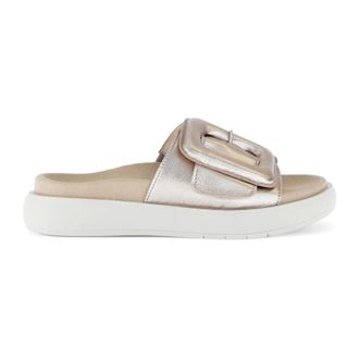 Gabor Gouden metallic leren muilezels - Dames - Schoenen - Geel - Maat: 42 EU