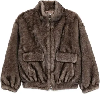 Betta Corradi Bomber in pelliccia sintetica - Marrone