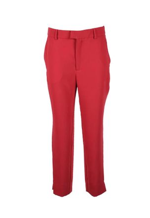 Semicouture Tailored Red Trousers with Smooth Polyester Finish