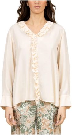 Momoni Cedrela Blouse - Dames - Blouses - Beige - S - Overhemden