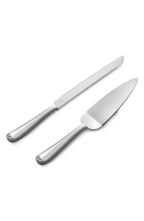 Vera Wang x Wedgwood Infinity Silver Plated Cake Knife & Server Set in Metallic Silver at Nordstrom
