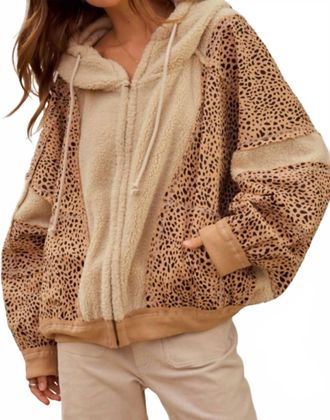 Lovlov Washed Vintage Fleece Jacket In Leopard