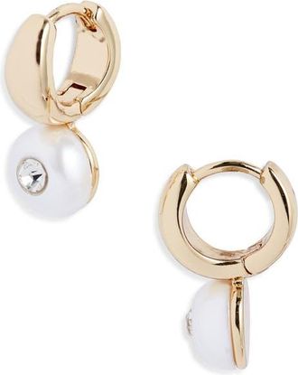 Nordstrom Crystal Drop Earrings in White- Gold at Nordstrom