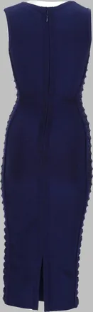 NJ Couture Draped Detail Dress - Blue