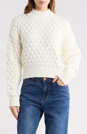 Elodie Bubble Knit Crop Sweater in Ivory at Nordstrom Rack, Size X-Small