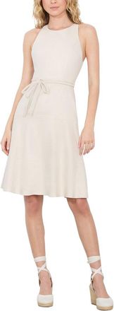 Alice & Olivia Alice + Olivia Leandra Linen-Blend Midi Dress