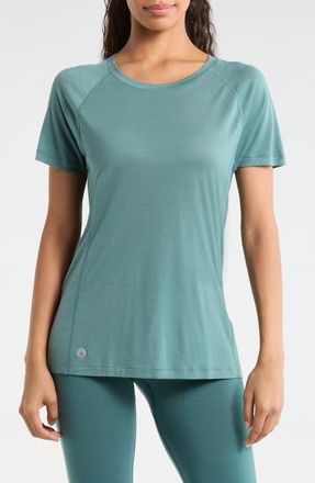 Smartwool Active Ultralite Crewneck T-Shirt in Dusty Teal at Nordstrom, Size X-Small