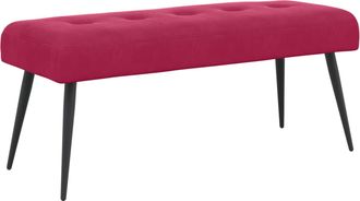 vidaXL Banco Con Tapicer&iacute;a Con Botones Rojo Vino 110 X 40 X 46 Cm Vidaxl