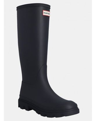 Hunter Downpour Tall Boot Rubberen Dames Marineblauwe Regenlaarzen