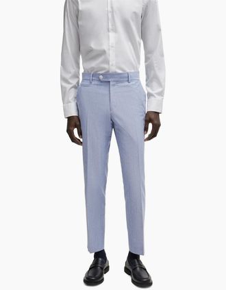 HUGO BOSS Mens Genius Slim Fit Trousers - Navy - Size: 42/43