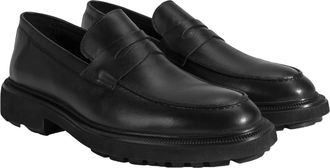 Desa Man Slip-Ons - Leather Upper, Flat Heel, Breathable, Antik Finish | Black - 41