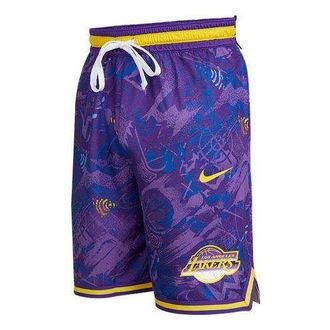 Nike Mens Nike Lakers Sports Knit Purple Shorts DJ4036-504