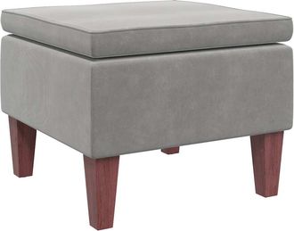 vidaXL Vidaxl - Taburete Con Patas De Madera Terciopelo Gris Claro