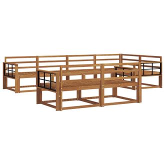 vidaXL Conjunto De Sof&aacute;s De Exterior 7 Pcs Natural Vidaxl