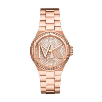 Michael Kors Accessoires, Dames, Roze, ONE Size, Lennox Pav&eacute; Logo Horloge