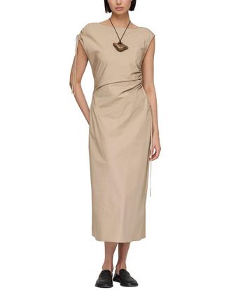 Lafayette 148 New York Gathered Tie Cap Sleeve Dress
