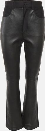 Alexander Wang Black Leather Wide Leg Pants