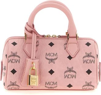 MCM Ella Boston Mini Bag - Dames - Handtassen - Roze - ONE Size - Leer - Tassen