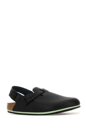Birkenstock Unisex Black Leather Tokyo Slippers Tokio Pro Black, Flat Shoes