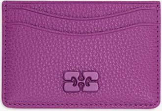 Ganni Purple Bou Card Holder in Grained