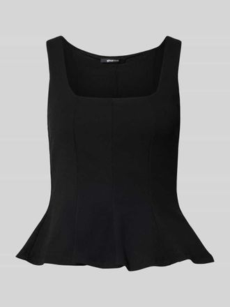 Gina Tricot Slim Fit Top in Falten-Optik in Black, Gr&ouml;&szlig;e S