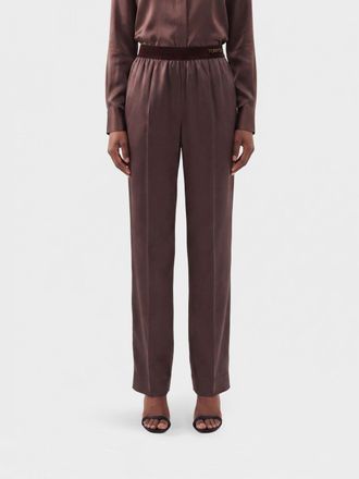 Tom Ford Pantaloni slim fit in seta con fascia logata in vita