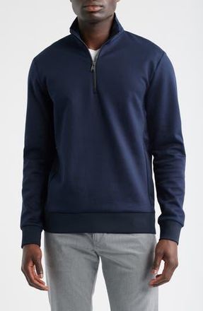 BOSS Sidney Quarter Zip Pullover in Dark Blue at Nordstrom Rack, Size Xx-Large
