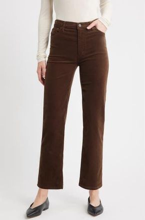 Frame Denim Le Sleek Corduroy Ankle Straight Leg Pants in Bitter Chocolate at Nordstrom Rack, Size 33
