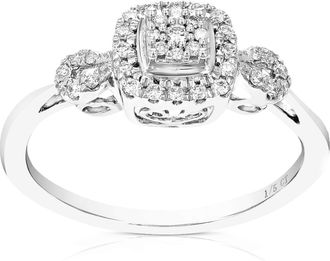 Vir Jewels 1/5 cttw Lab Grown Diamond Ring in Sterling Silver For Women