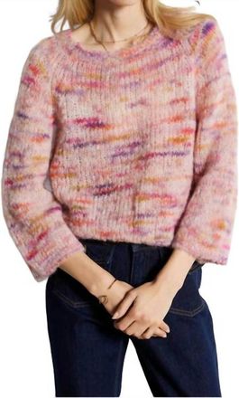 Suncoo Pavel Long Sleeve Sweater In Pink