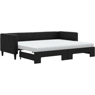 vidaXL Vidaxl - Sof&aacute; Cama Nido Con Colch&oacute;n Tela Negro 80x200 Cm
