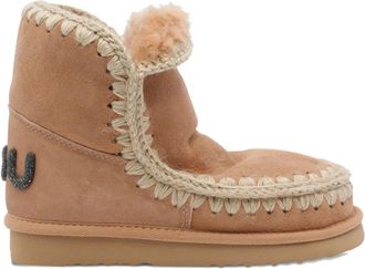 Mou Eskimo 18 suede appliqué boots - women - Sheepskin/Sheep Skin/Shearling/Rubber/Polyethylene vinyl acetate (PEVA) - 39 - Neutrals