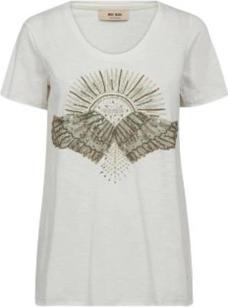 Mos Mosh Nadine Tee - Dames - T-shirts - Wit - L - Katoen - Tops
