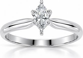 Pompeii3 1/4ct Solitaire Marquise Diamond Engagement Ring 14K White Gold Size Selectable