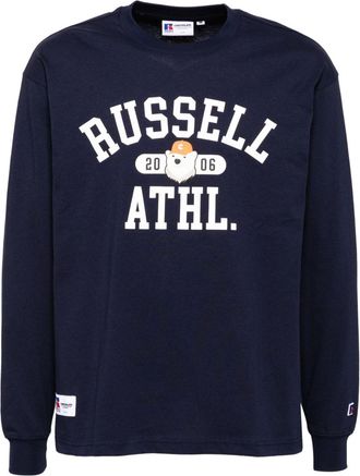 Chocoolate X Russell Athletic logo tee - men - Cotton - M - Blue