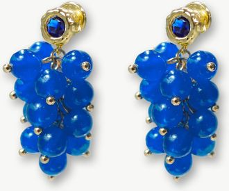 Classicharms Tia Cascade Cluster Royal Blue Chalcedony Bead Drop Earrings at Nordstrom