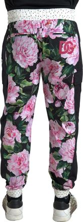 Dolce & Gabbana Multicolor Peony Joggers Cotton Men Pants