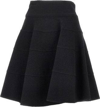 Emporio Armani Wollen rok tot op de knie - Dames - Rokken - Zwart - Maat: XS Wol