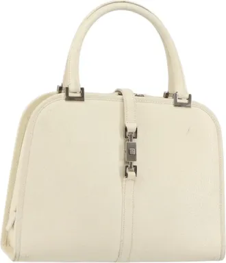 Gucci Jackie Leather White Leather Handbag (Pre-Owned)